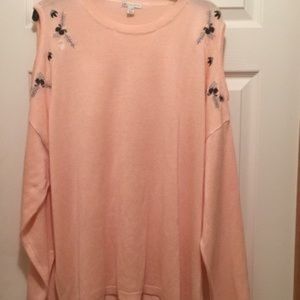 Peachy Pink Cold Shoulder Cato Sweater Size 22-24
